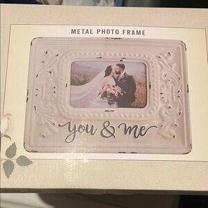 Metal Photo Frame with 'You & Me' Design